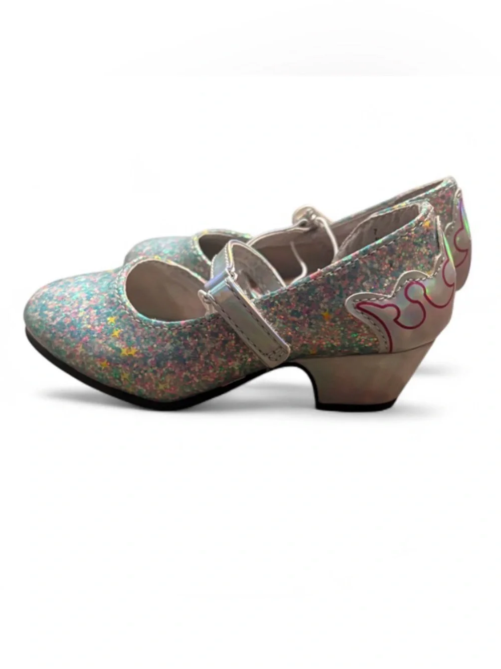 Girls Sparkle Mary Jane Dress Shoes in Multicolor Glitter